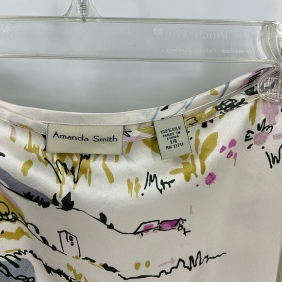 Amanda Smith 100% silk scenic floral print skirt 14 - Picture 3 of 10